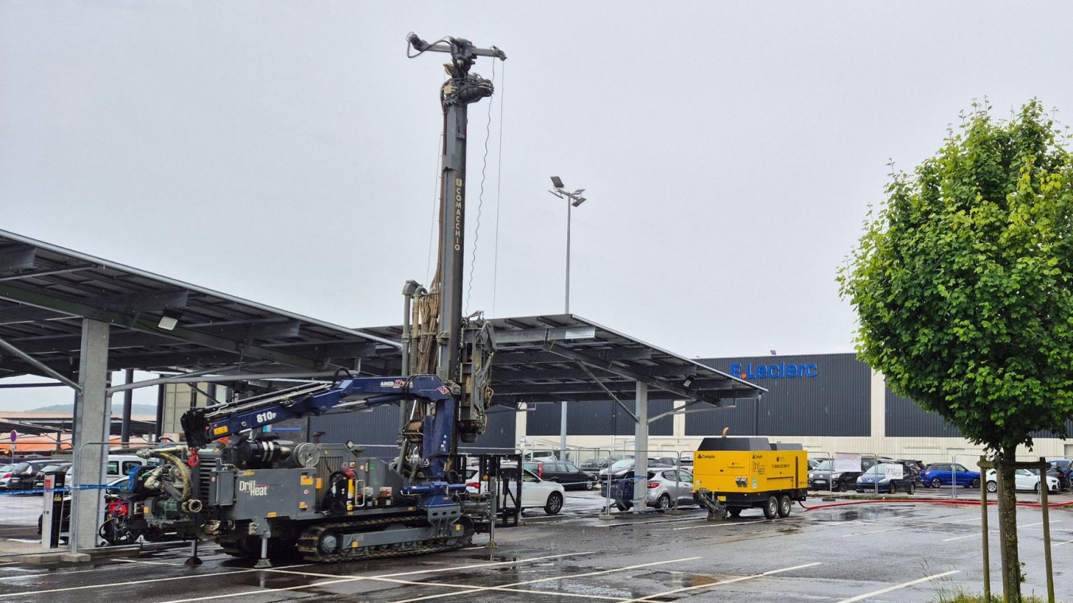 Travaux de géothermie opérés par DrillHeat pour le centre E.Leclerc de Frouard